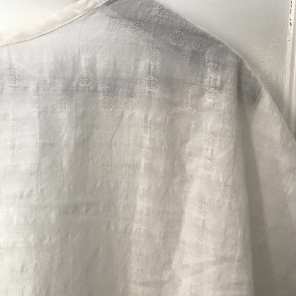 Lucky Brand Ivory Cotton Blend Eyelet Fringed Top - Picture 8 of 8